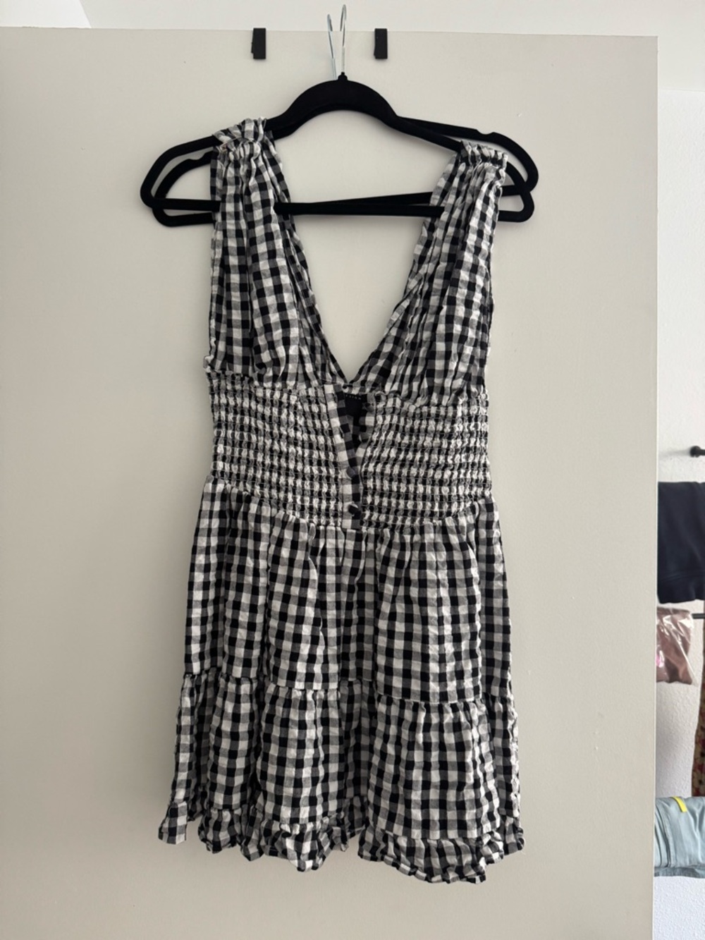 ASOS Black and White Gingham Mini Dress